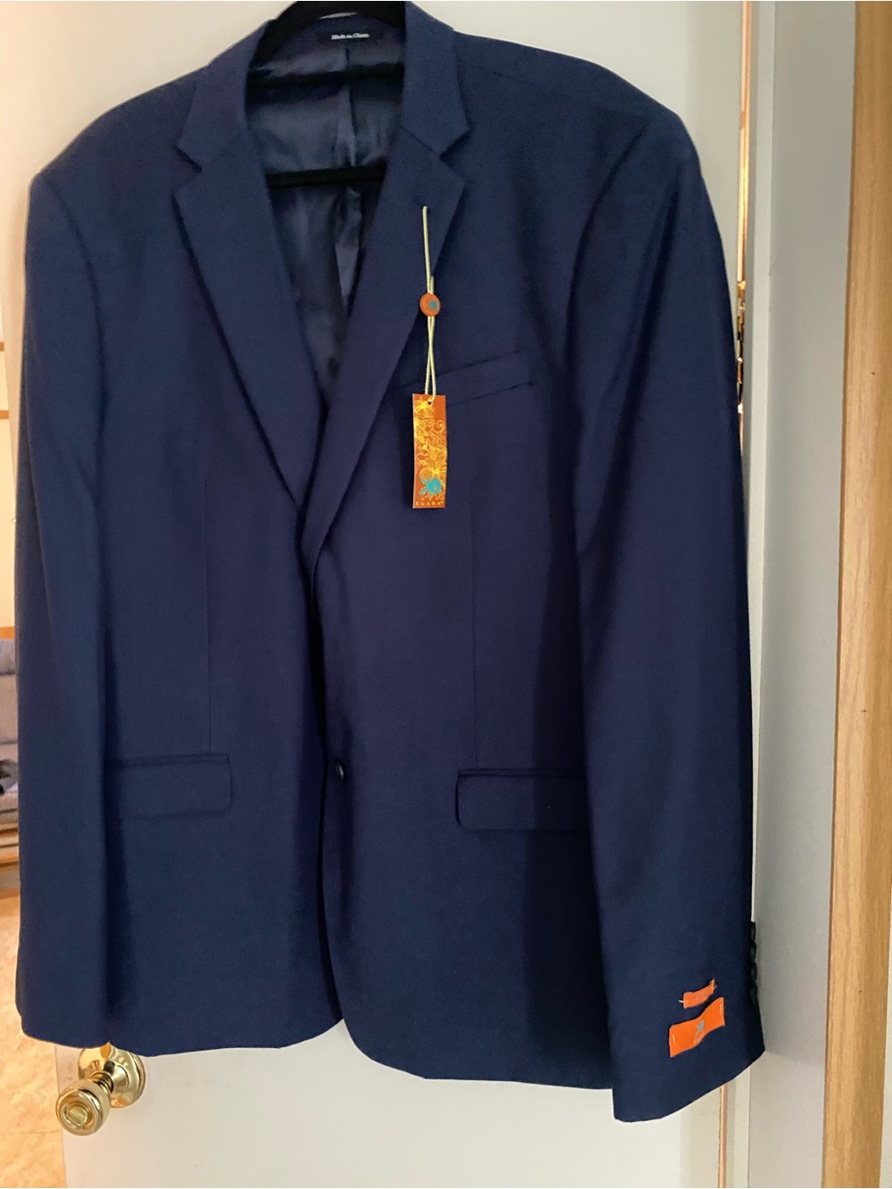 Egara Navy Single-Breasted Sport Coat